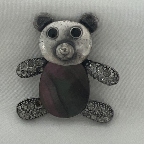 Panda bear brooch abalone - panda,