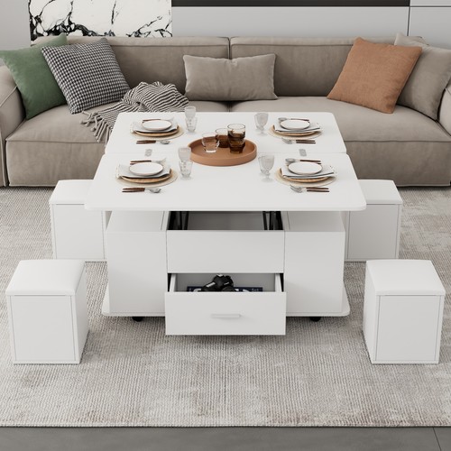 White coffee table wheels - white,