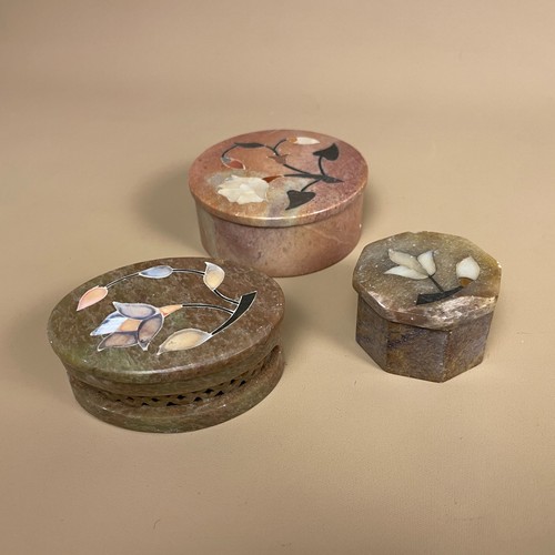 Indian green stone inlay - indian, boxes