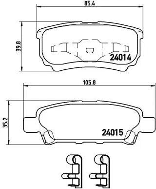 Rear brake pad set - rear, disc