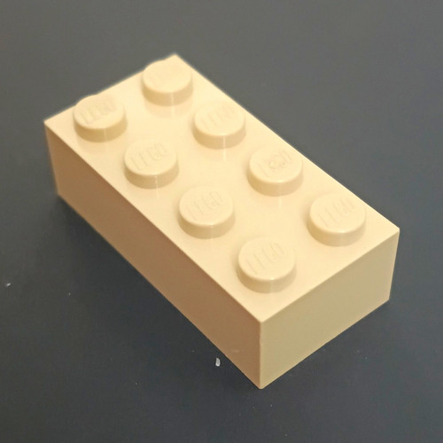 Lego white plastic brick 2x4 - plastic,