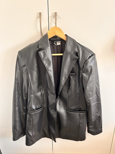 Women black faux leather - h&m,