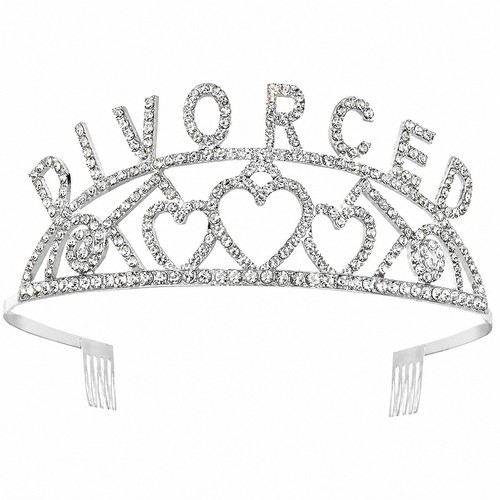 Divorce party tiara silver - party,