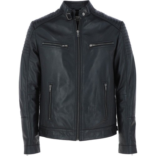 Men biker leather jacket - men's,