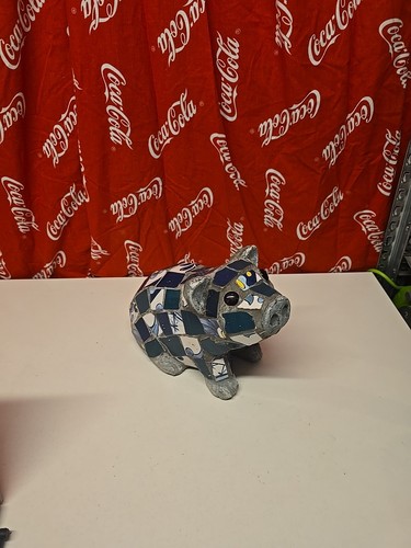 Mosaic pig statue - pig,