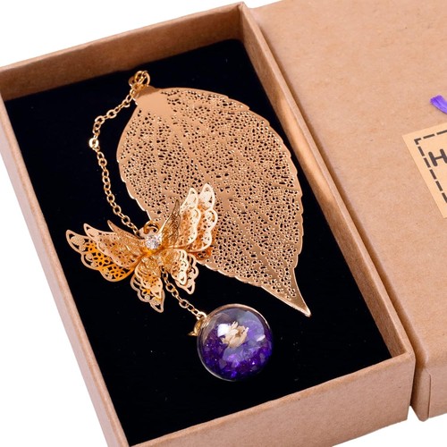 Gold leaf bookmark featuring - gold,