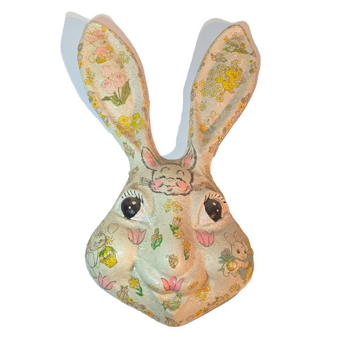 Vtg paper mache easter bunny - paper,