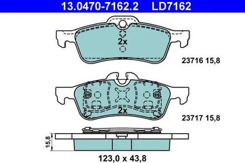 Brake pads 0470 7162 ate - pads, 13.0470-7162.2
