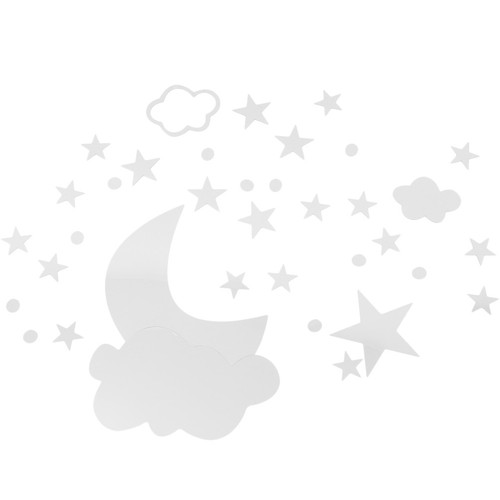 Reusable silver moon - moon, cloud