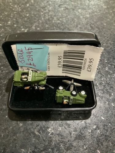 Green vintage car cufflinks