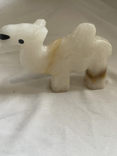 Natural hand carved onyx camel - natural, hand-carved