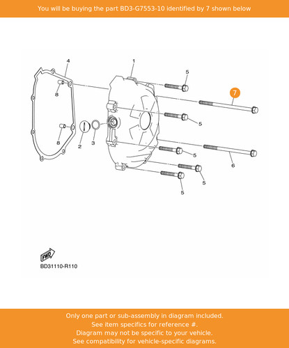 Yamaha bolt bd3 g7553 oem - yamaha,