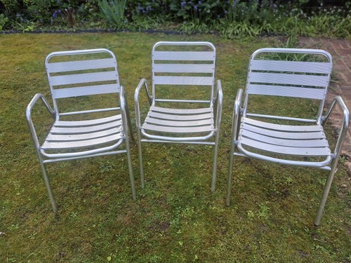 Aluminium bistro chairs - 3, x