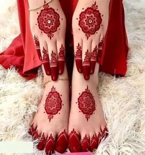 Instant red henna mehndi tatto - instant,