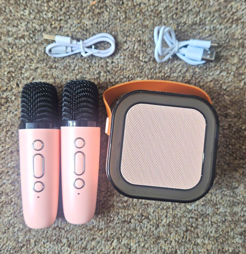 Portable karaoke system - portable, pink