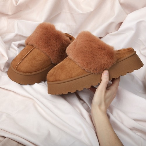 Ladies chestnut faux fur - chestnut,