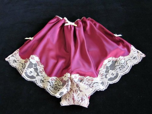 Burgundy satin french - satin, knickers