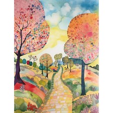 Countryside path trees - countryside, modern