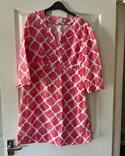 Boden pink white geometric - &,