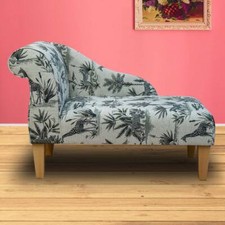 Safari Wildlife Chaise Longue Accent Sofa Chair Small Fryetts Fabric Handmade UK