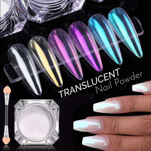 Translucent white nail powder - white,