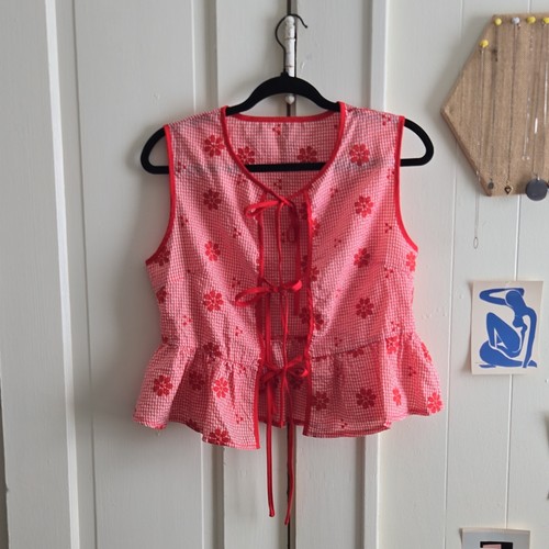 Shein red white gingham - shein,