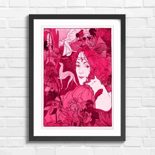 Vintage art nouveau - vintage, woman