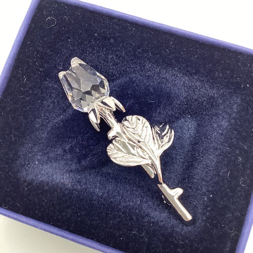 Swarovski crystal rose brooch - swarovski,