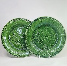Antique Pair Of Green Majolica
