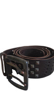 Vintage Energie Real Leather Studded Men's Brown Belt Made in Italy Size 36