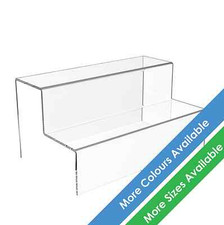 2 Step Tier Display Stand Acrylic Jewellery Riser Plastic Retail Shop Plinth