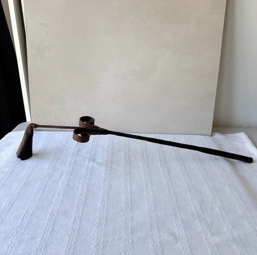 Hand forged iron candle - hand,