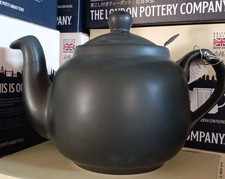 London Pottery Farmhouse Filter China Teapot ~ 4 cup ~ Matt Black