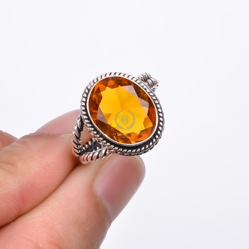 Golden topaz ring gemstone - ring,