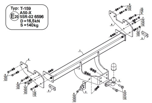 Flange neck tow bar - for, toyota