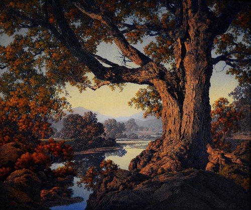 Maxfield parrish riverbank - parrish,