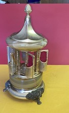 Vtg Marble Cigarette or Lipstick Holder Carousel Marble Musical Box