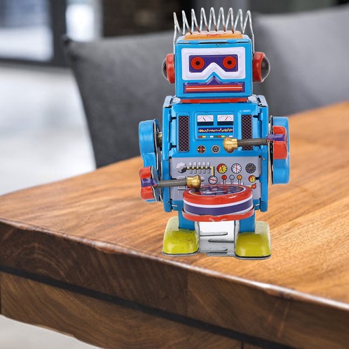 Vintage robot clockwork tin - robot,