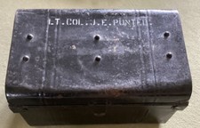 Vintage Metal Officer's Army Travel Trunk