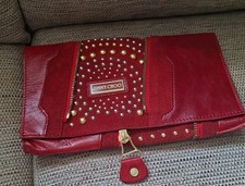 Jimmy Choo Red Studded Clutch