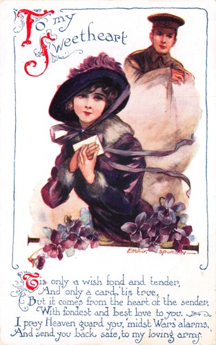 World war romatic postcard - world,