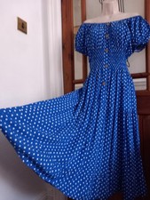 BNWT Vtg Look Off Shoulder Bardot Dress Size M Pockets Rockerbilly Boho Does 50s