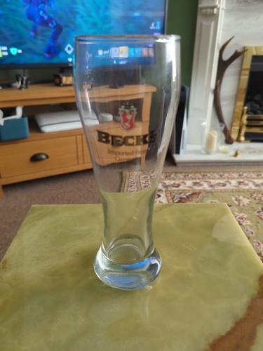 Becks pilsner pint glass tall - glass,