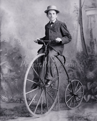 Early 1900 young man - young, riding