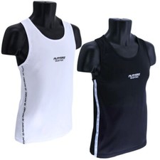 Playerz Stealth Boxing Vest Black White Lightweight Training Sleeveless Tank Top