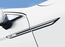 For VW Passat B8 2014Up R-Line Black Chrome Fender Side Strip Cover 4Pcs S.Steel