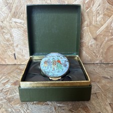 Vintage English Enamels Crummles Trinket Pill Box - Anno Domini Christmas 1982