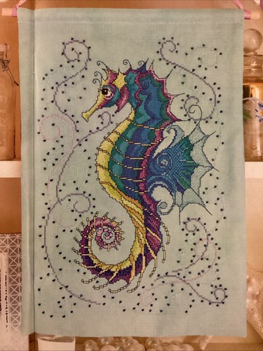 Ocean beauty sparkly seahorse - ocean,