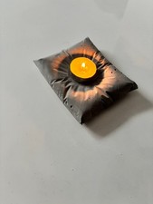 Handmade Concrete Candle Holder – Grey Cement Tealight Base – Free Candle Gift