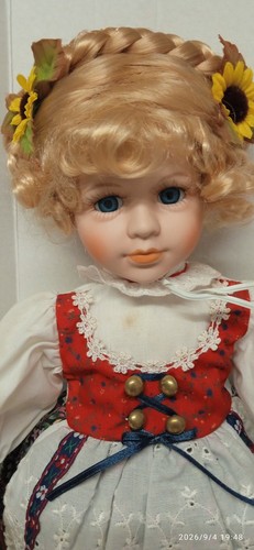 Vintage porcelain doll blonde - vintage,